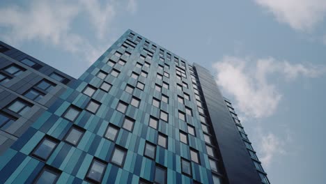 Iconic-Tall-New-Era-Student-Living-Apartments-Building-Sheffield,-South-Yorkshire-Sunny-Day