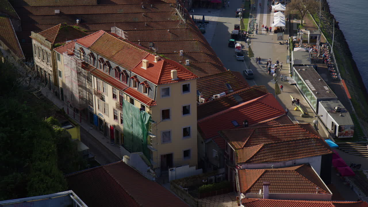 Historic City And Port Of Porto In Northern Portugal. High Angle