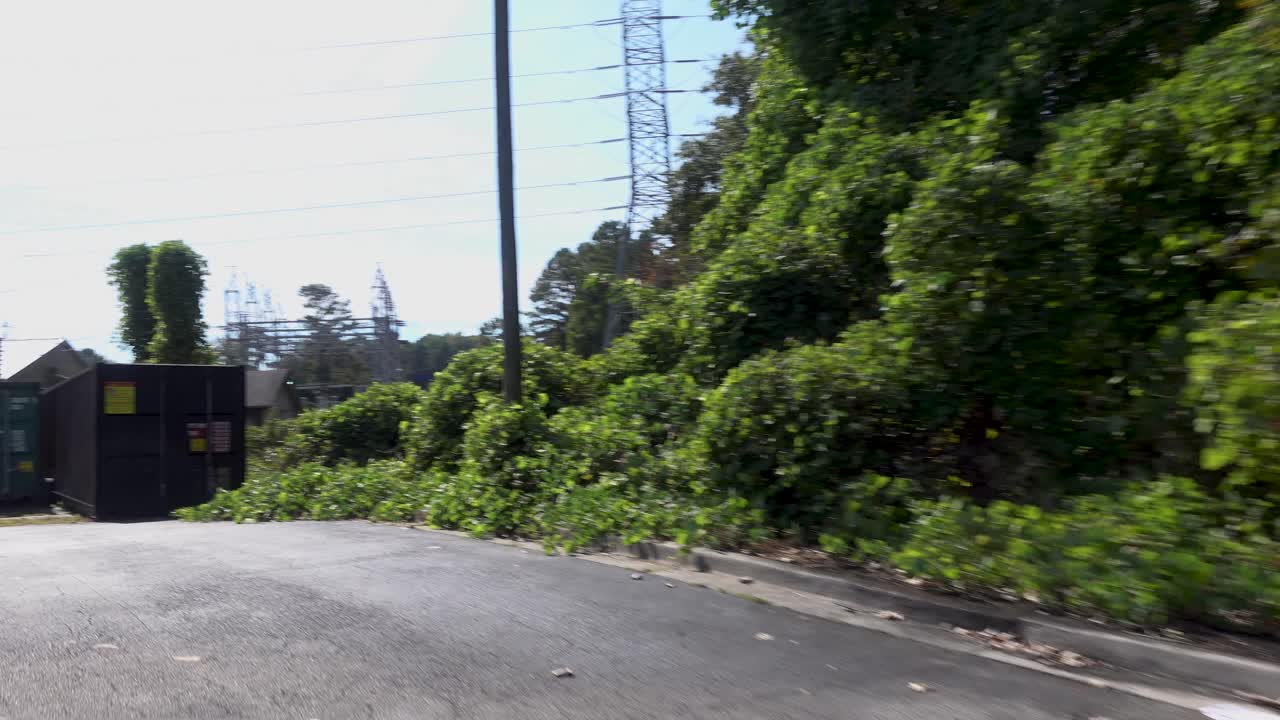 남서쪽, 애틀랜타, 뒷골목, 나무, 긴 길, 정오, 드라이브, 타기, 풍경, 크루즈, 시티, 교통, 자동차, 빨간불, 주차장