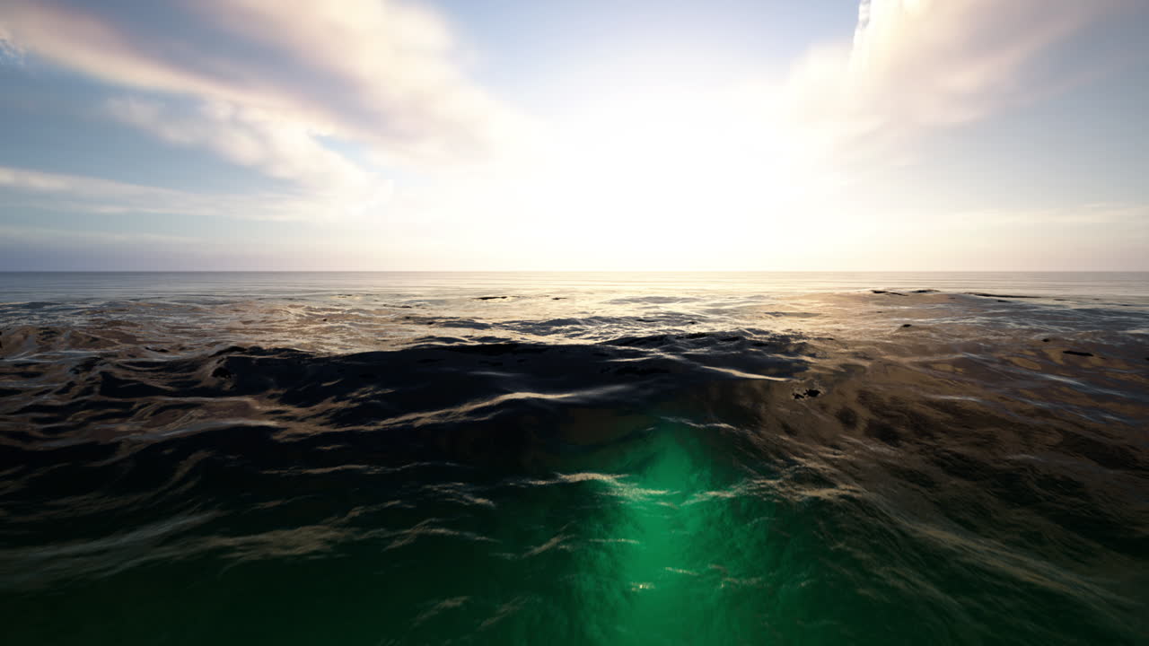 Slunce svítí nad oceánem