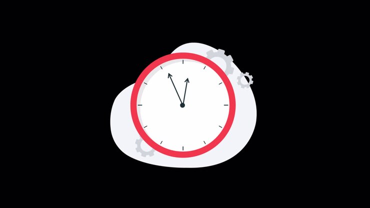 Animated Clock with Moving Hands and Gears