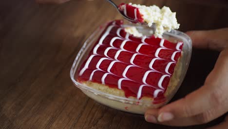 postre de pastel de fresa