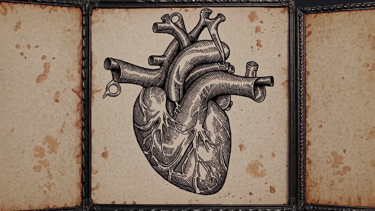 인간 마음의 빈티지 일러스트레이션