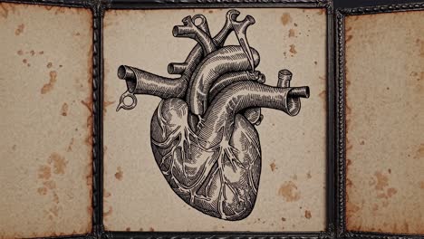 vintage illustration of a human heart