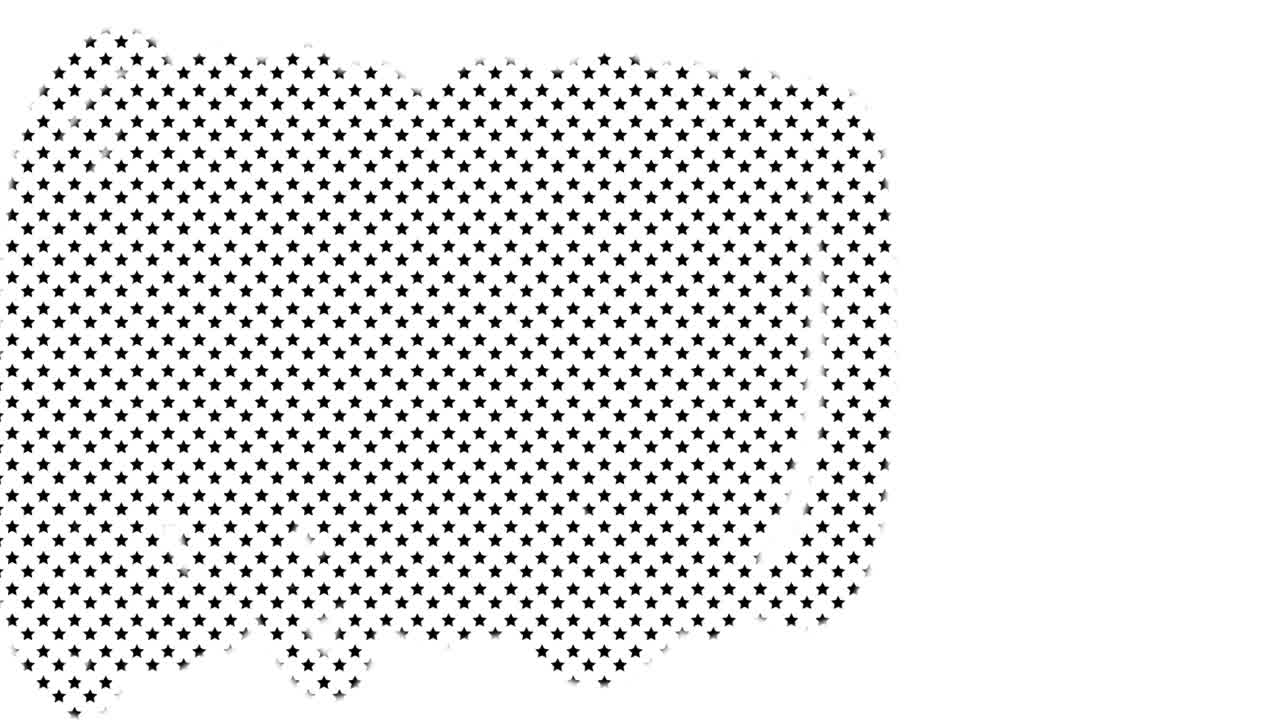 abstracto pequeñas estrellas negras dibujando en animación de fondo blanco