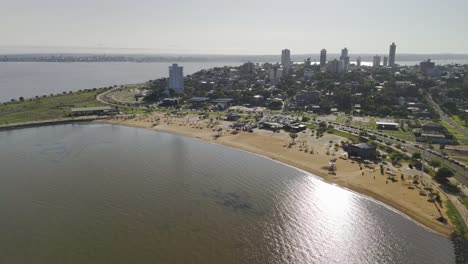 A-Bird's-Eye-View-of-Bahia-el-brete,-in-Posadas,-Misiones,-Argentina