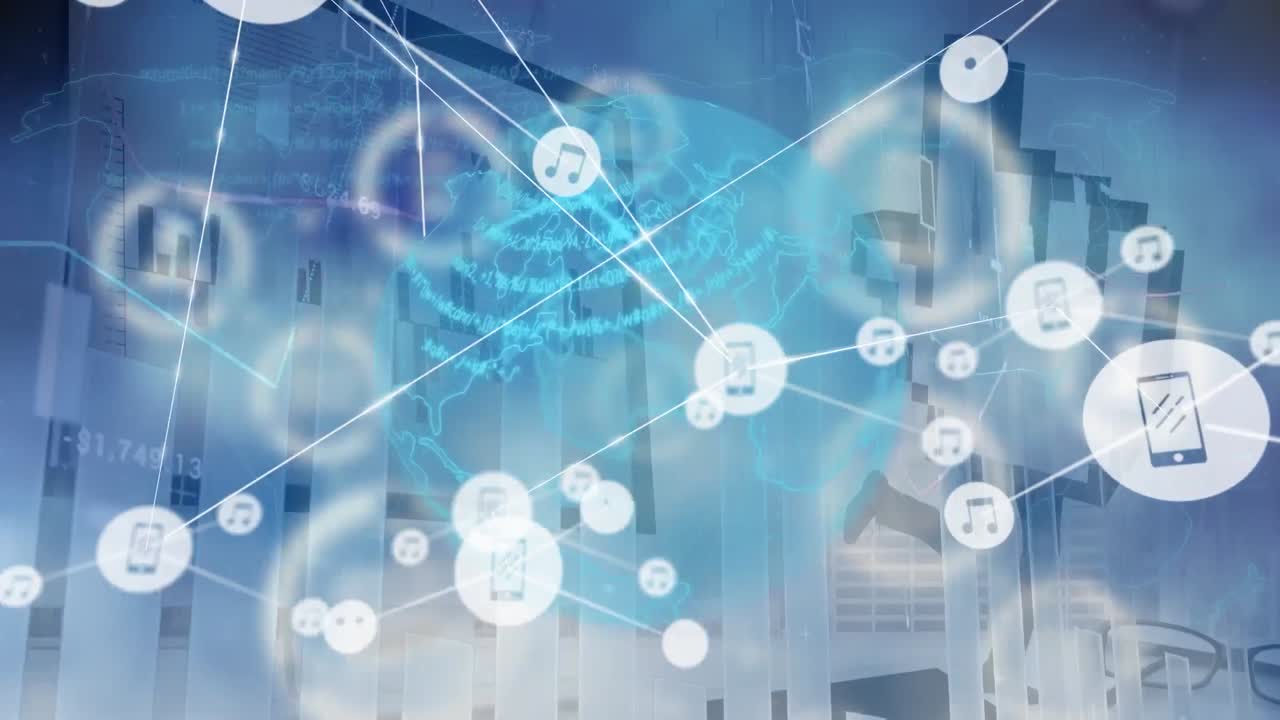 연결 네트워크를 통해 데이터 처리의 애니메이션