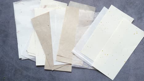 collection of various handmade papers