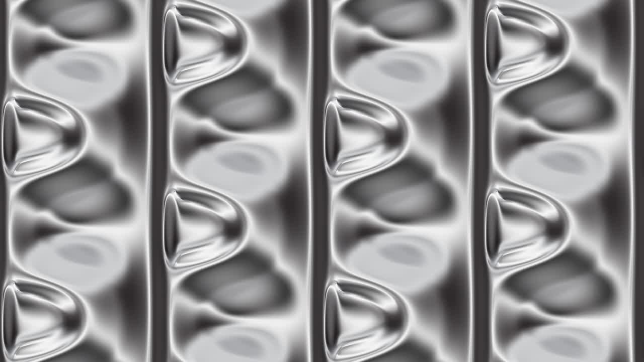 흐르는 요소와 함께 액체 은색 배경, 추상 루프 비디오