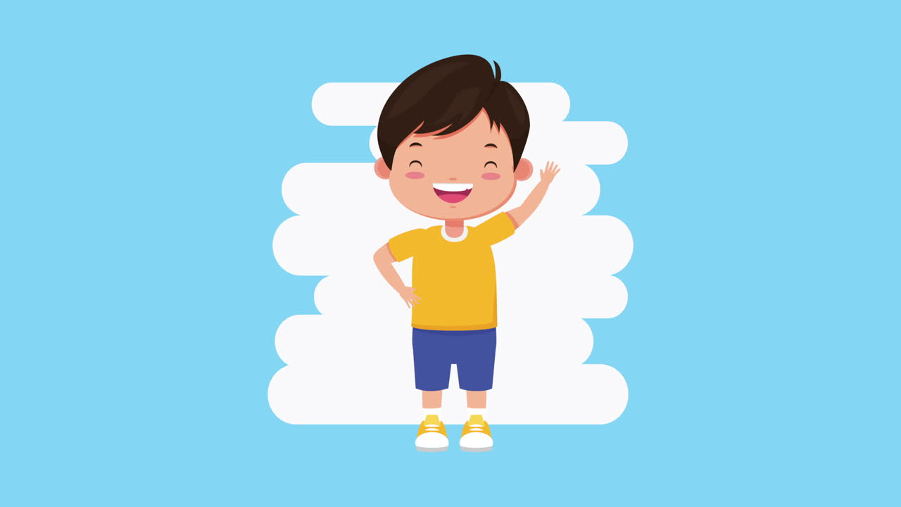 personagem de quadrinhos de menino bonito