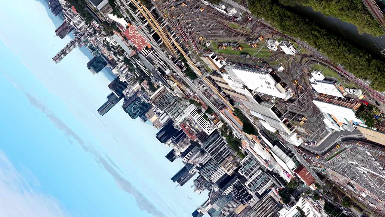 Brisbane City Train Yard Drone 360 Spin