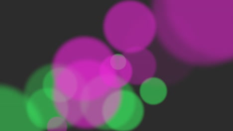 Animación-Volar-Abstracto-Bokeh-Púrpura-Y-Verde-Y-Partículas-Sobre-Fondo-Brillante
