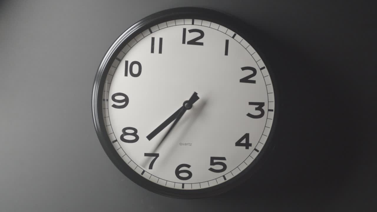 Clock Face 1.1 Close Up in Time Lapse on Wall