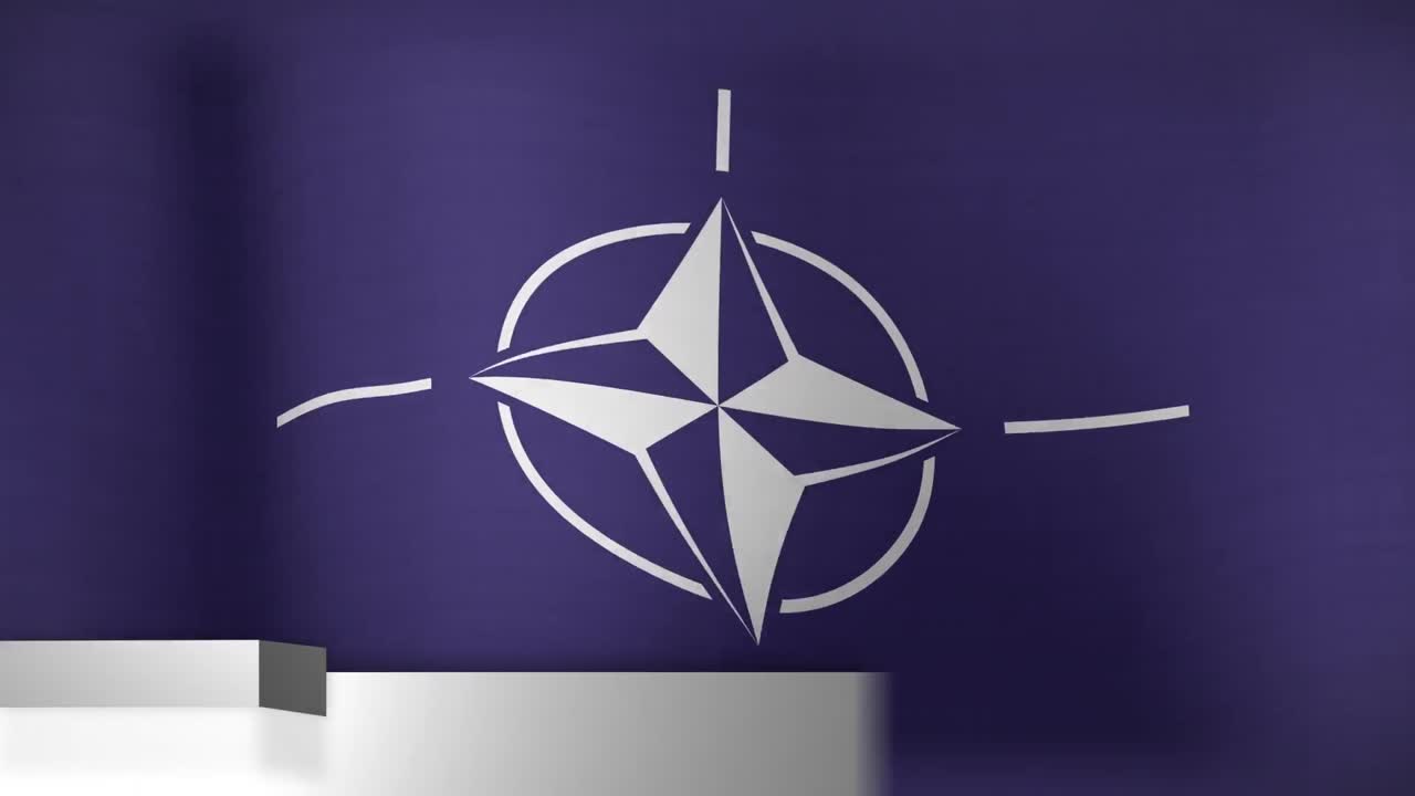 animación del globo y noticias de última hora sobre la bandera de la otan