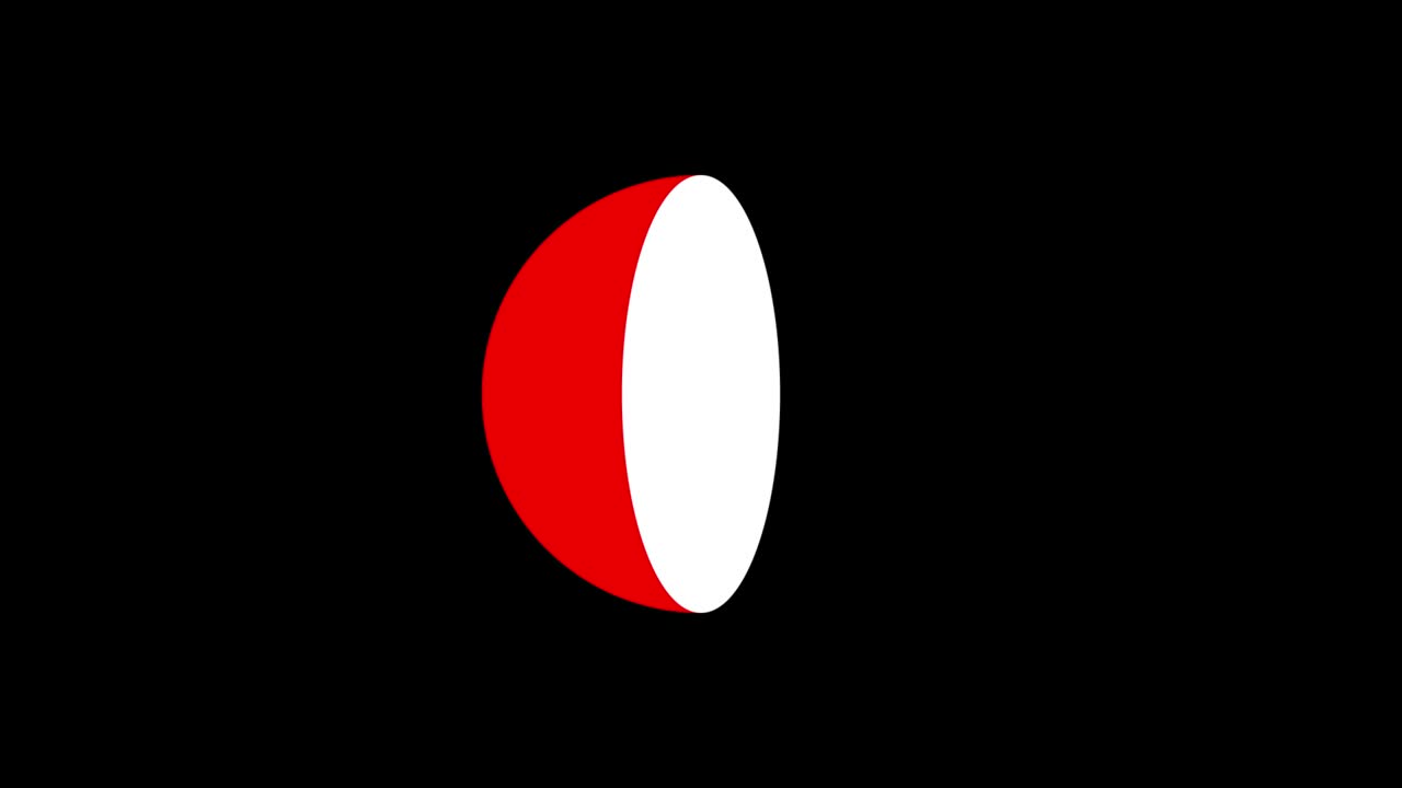 animación gráfica de movimiento 3d de semiesferas giratorias en movimiento perpetuo