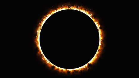 eclipse solar, generado por computadora. anillo de fuego ardiente, portal, puerta. renderización en 3d de un fondo fantástico