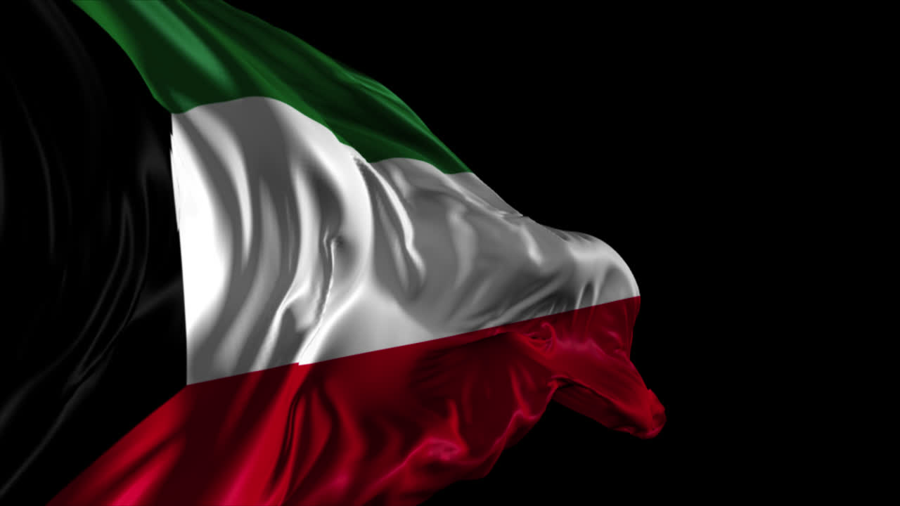 agitando la bandera de kuwait