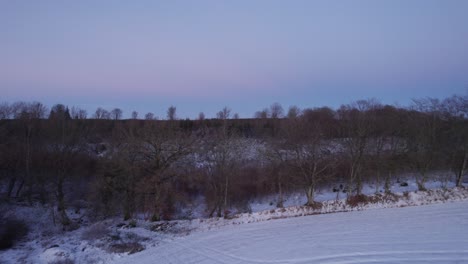 Snowy-Winter-Landscape.-Empty-Snow-Field-And-Forest