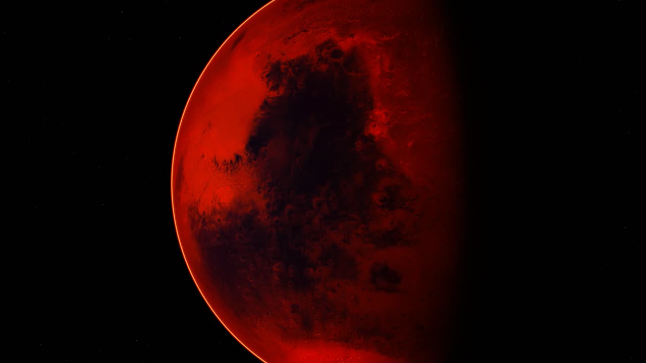 red planet Mars in the starry sky