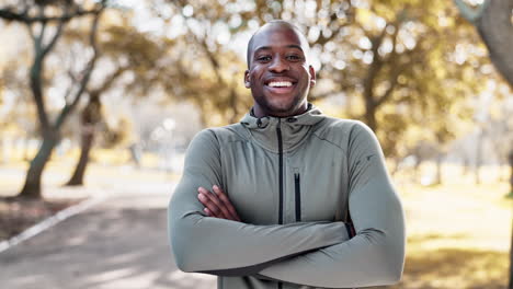 fitness, portrait and happy man outdoor