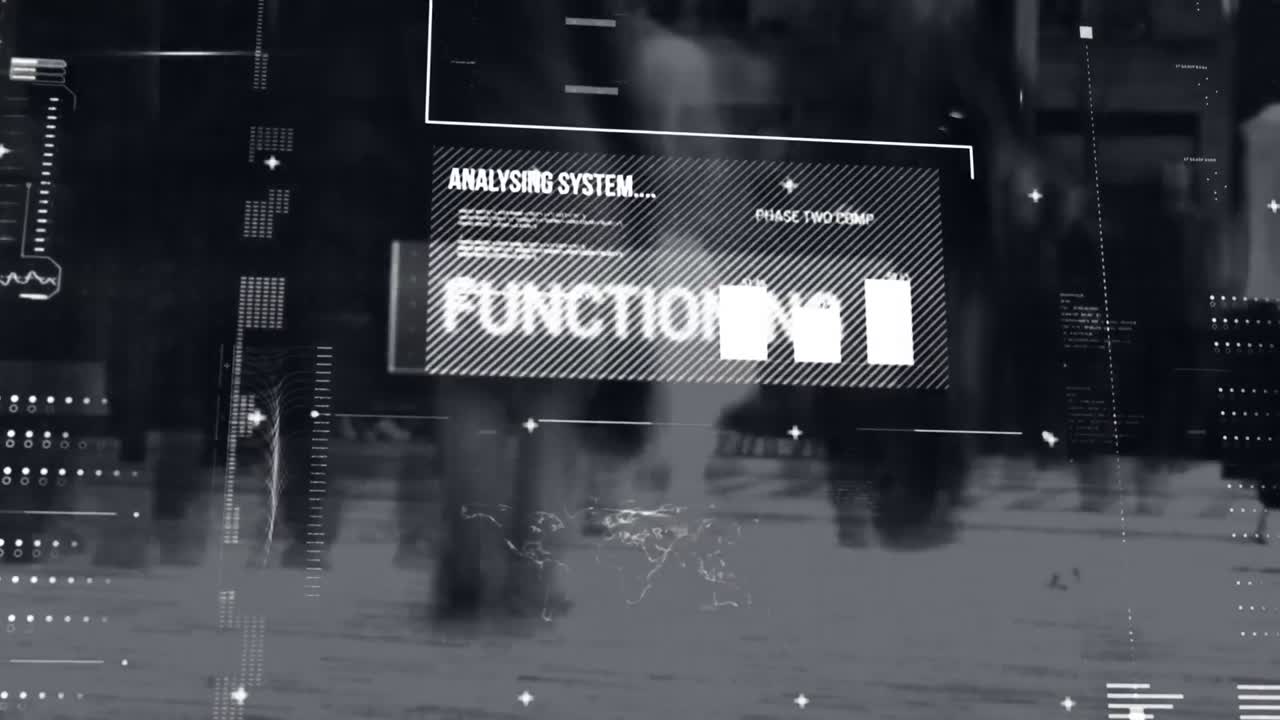 Animation of data processing over screens