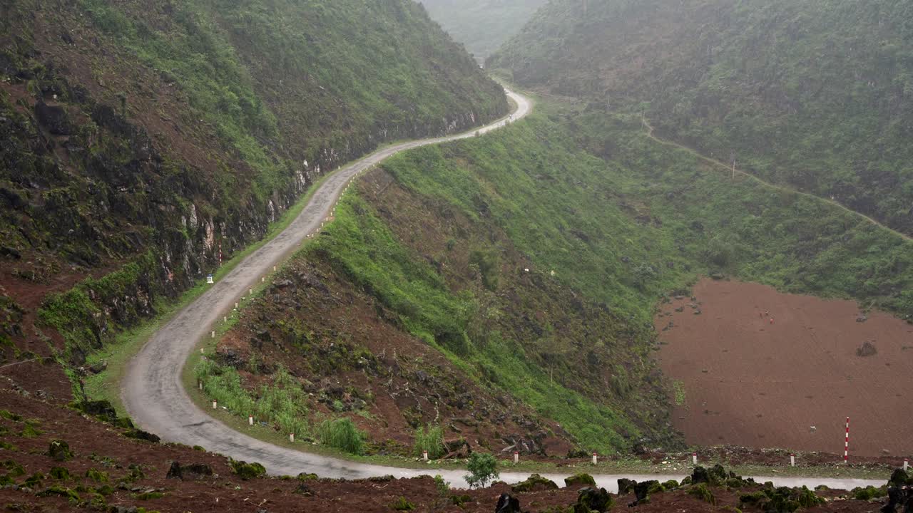 Lonely mountain road in North Vietnam (Ha Giang Loop)