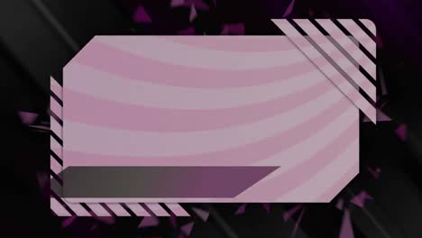 Animation-of-screen-over-rotating-pink-stripes-and-triangles-moving-in-seamless-loop