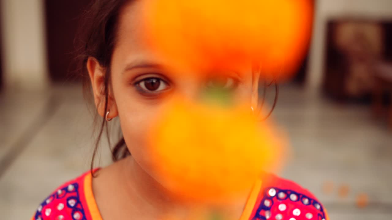 Portrait of an Indian child at home during coronavirus lockdown