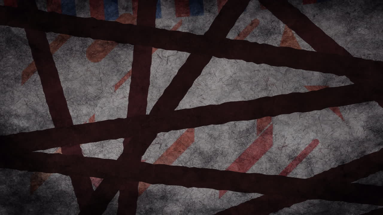 Animation of stripes and shapes on grey background