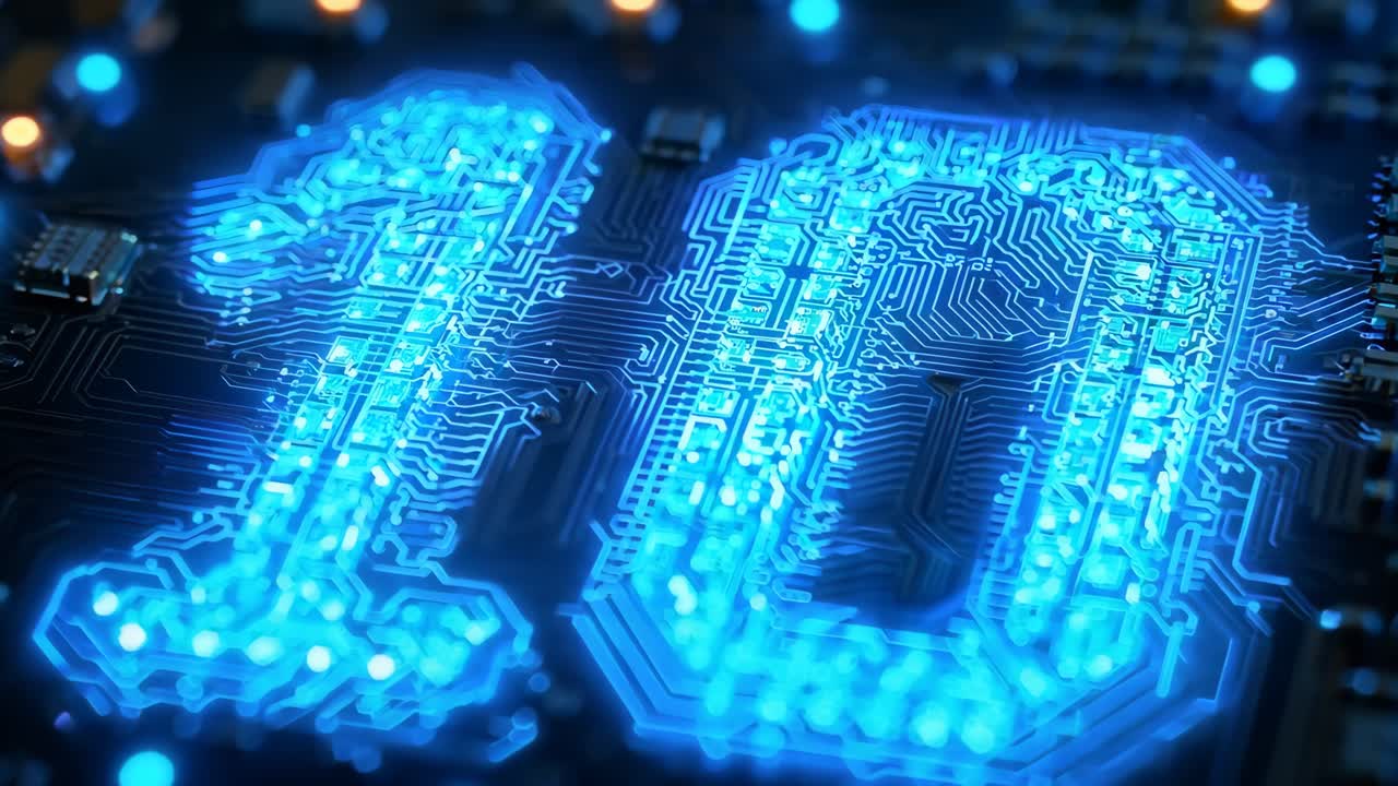 그 위에 숫자 20이 있는 회로판의 클로즈업