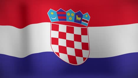 Animation-Der-Sich-Bewegenden-Flagge-Kroatiens,-Die-Weht