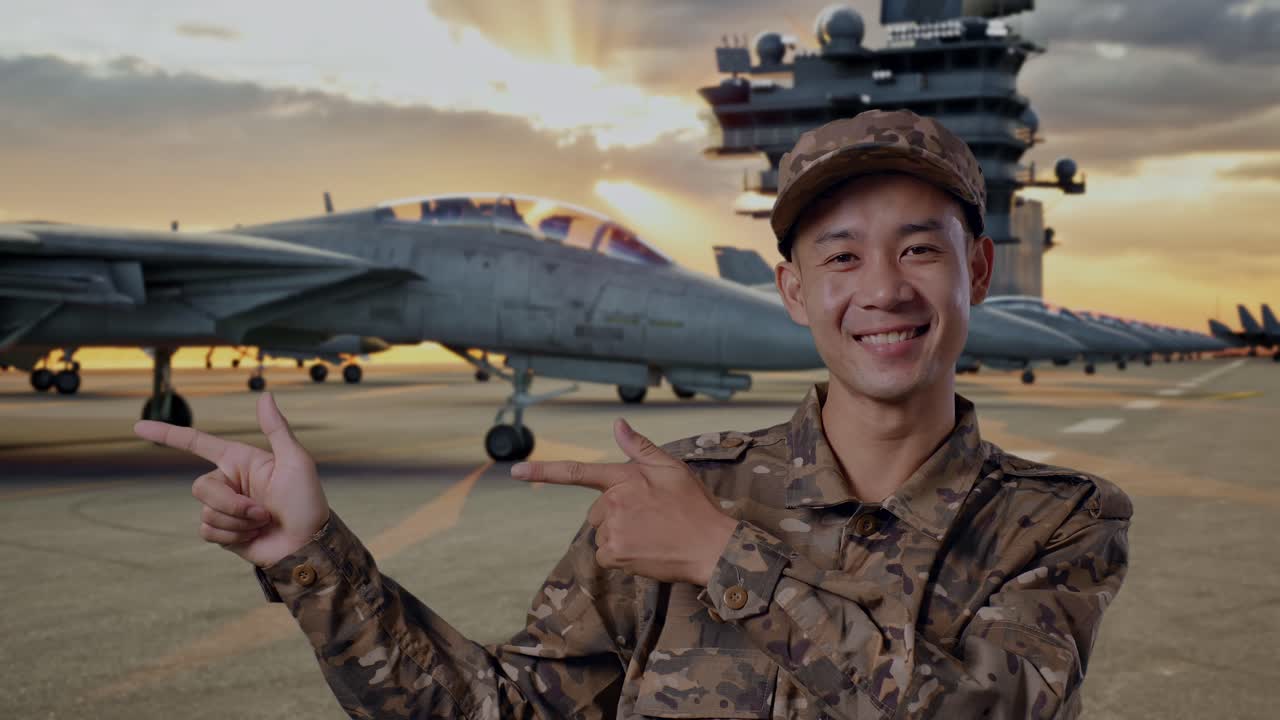 Military Personnel on Aircraft Carrier Deck