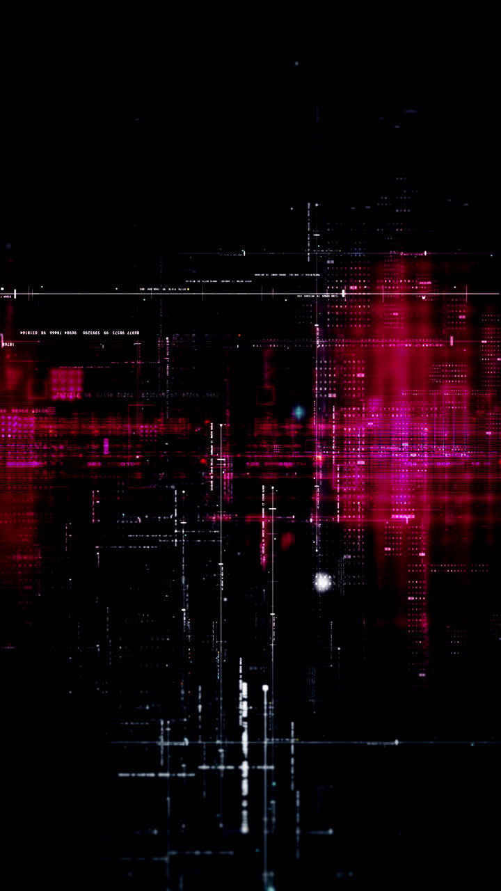Metaverso avanzato, telemetria di dati digitali ad alta tecnologia con numeri crittografati, sfondo dinamico per desktop di computer in formato verticale