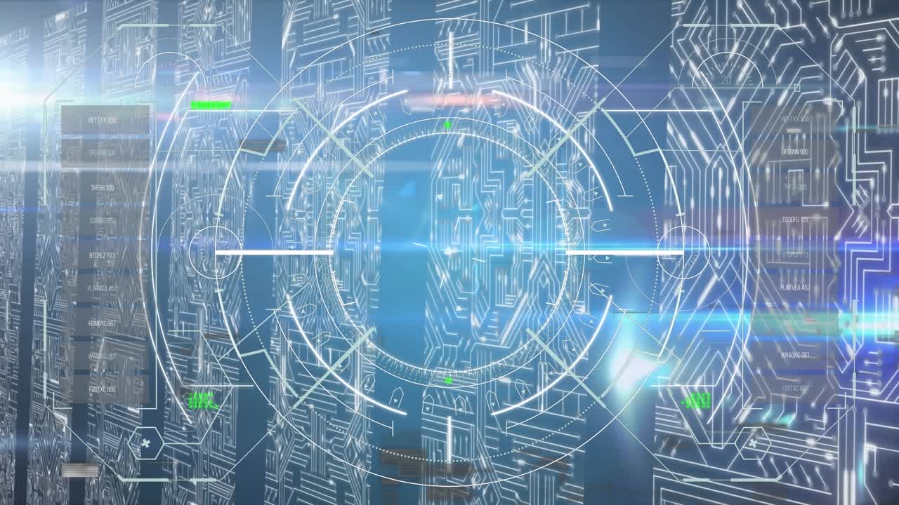 Animation of network of connections and globe over cityscape