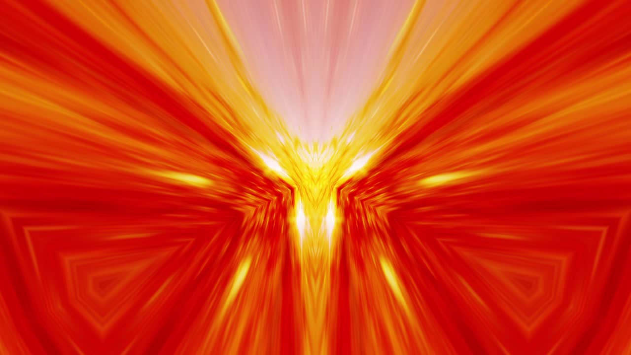 fantasía abstracta fuego brillante oro amarillo naranja túnel de luz fondo abstracto para vj música disco. 4k 3d bucle sin costuras caleidoscopio psicodélico