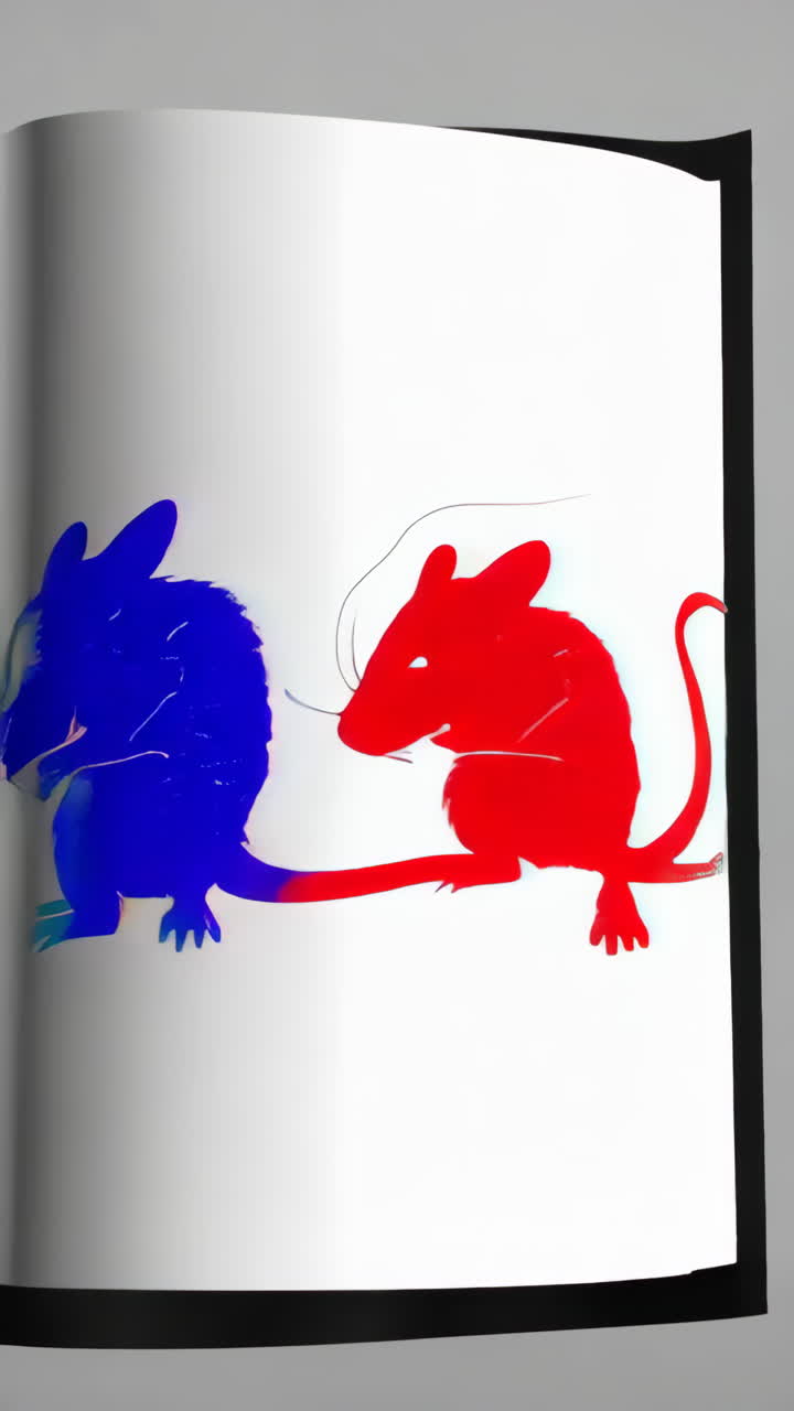 Rat and Mouse Silhouette Illustrations with Hands