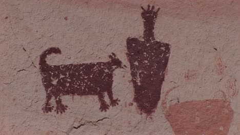 closeup of an american indian petroglyphs