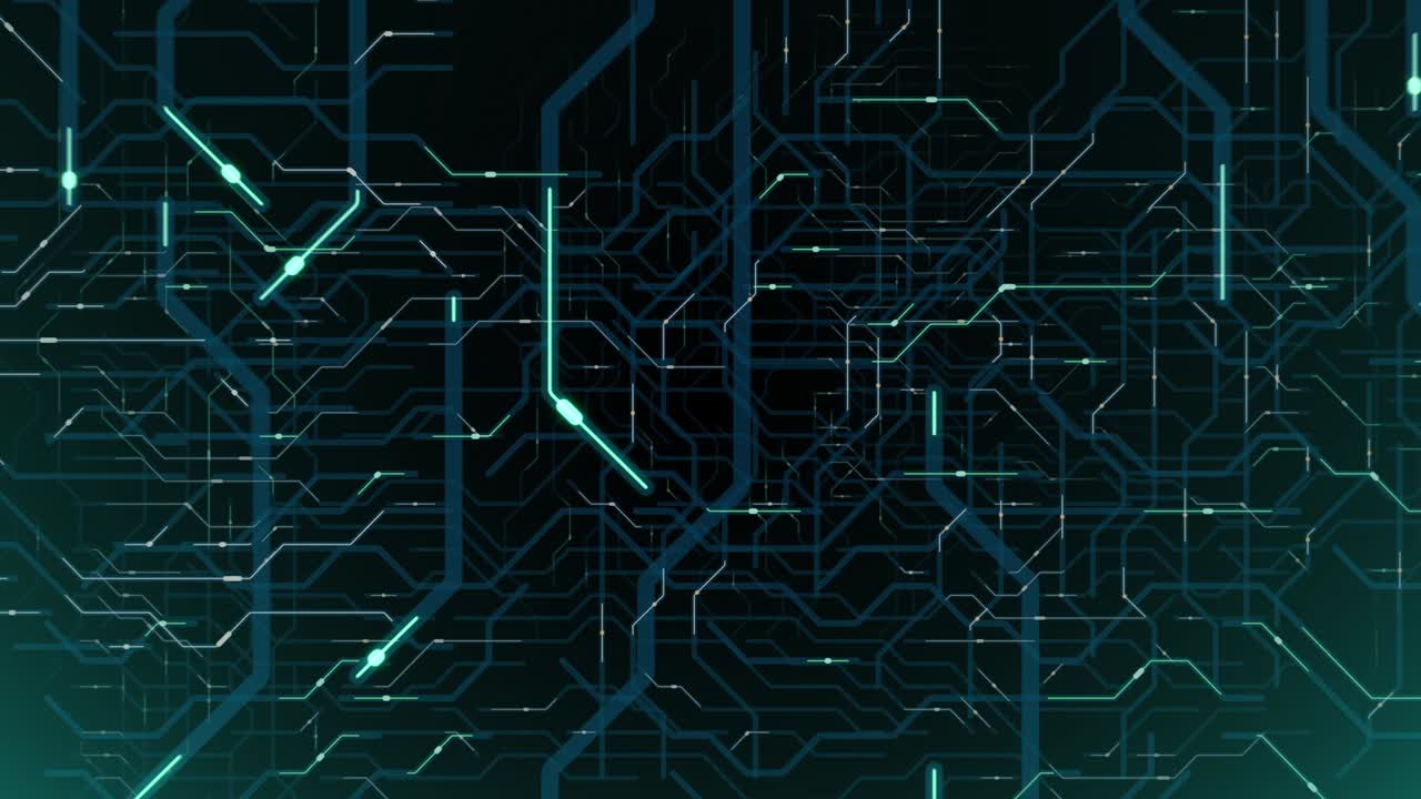 4K seamless loop of printed circuit board (PCB) in motion