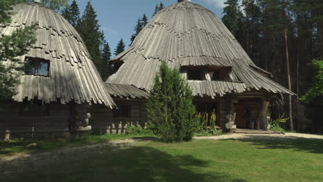 pokuland houses in south estonia. summer, sunny day, blue sky.