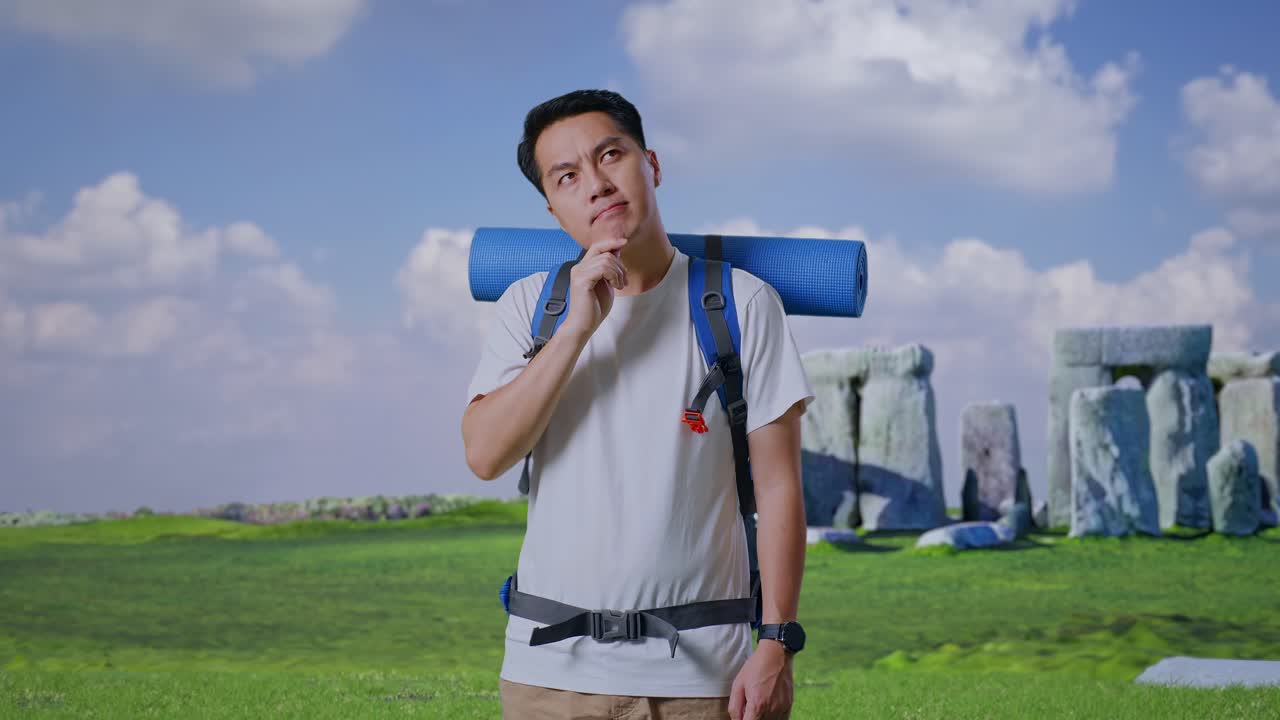 Man Traveler Thinking About Trip