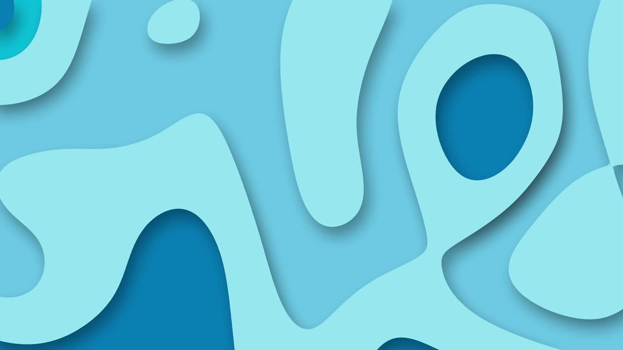 Monochrome blue trendy abstract wavy background. Psychedelic animated background. 4k resolution animation. Modern minimal animation design banner. 3D Dynamic futuristic shapes.