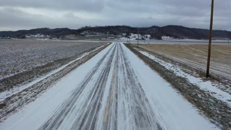 snowy country road