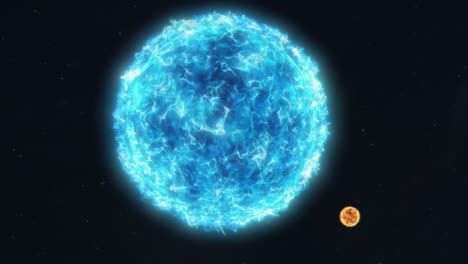 Größenvergleich-Der-Sonne-Und-Eines-Viel-Größeren-Sterns-Wie-Canis-Majoris,-Beteigeuze-Oder-Uy-Scuti