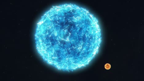 Size-Comparison-of-the-Sun-and-a-Much-Larger-Star-Such-as-Canis-Majoris,-Betelgeuse-or-UY-Scuti