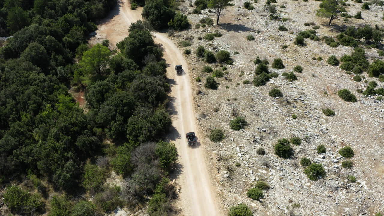 Tourists Having Fun with Dune Buggies on Holiday in Brac Island, Croatia