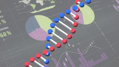 animation of data processing over dna strand