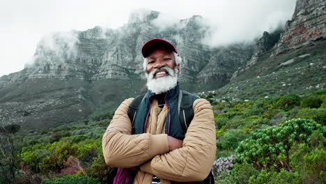 senior hiker in the mountains