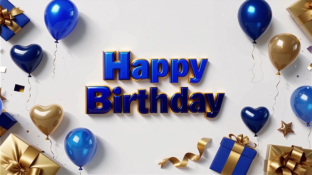 Sfondo di compleanno con palloncini e regali