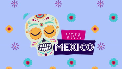 viva mexico animation with skull mask