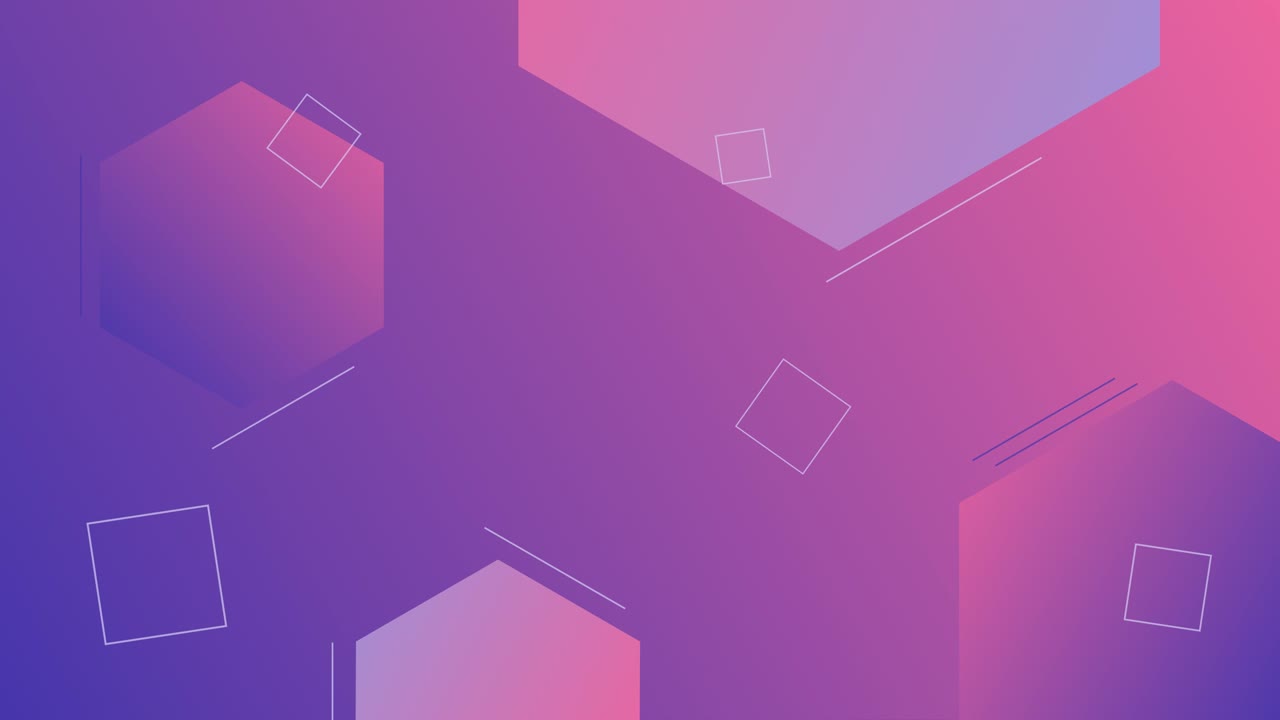 Simple looped pink background with geometric shapes.